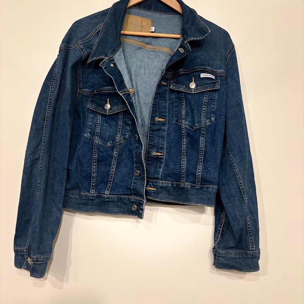 Calvin Klein Jeans Denim Jacket  Classic Blue Jean Jacket Trucker Style Y2k
